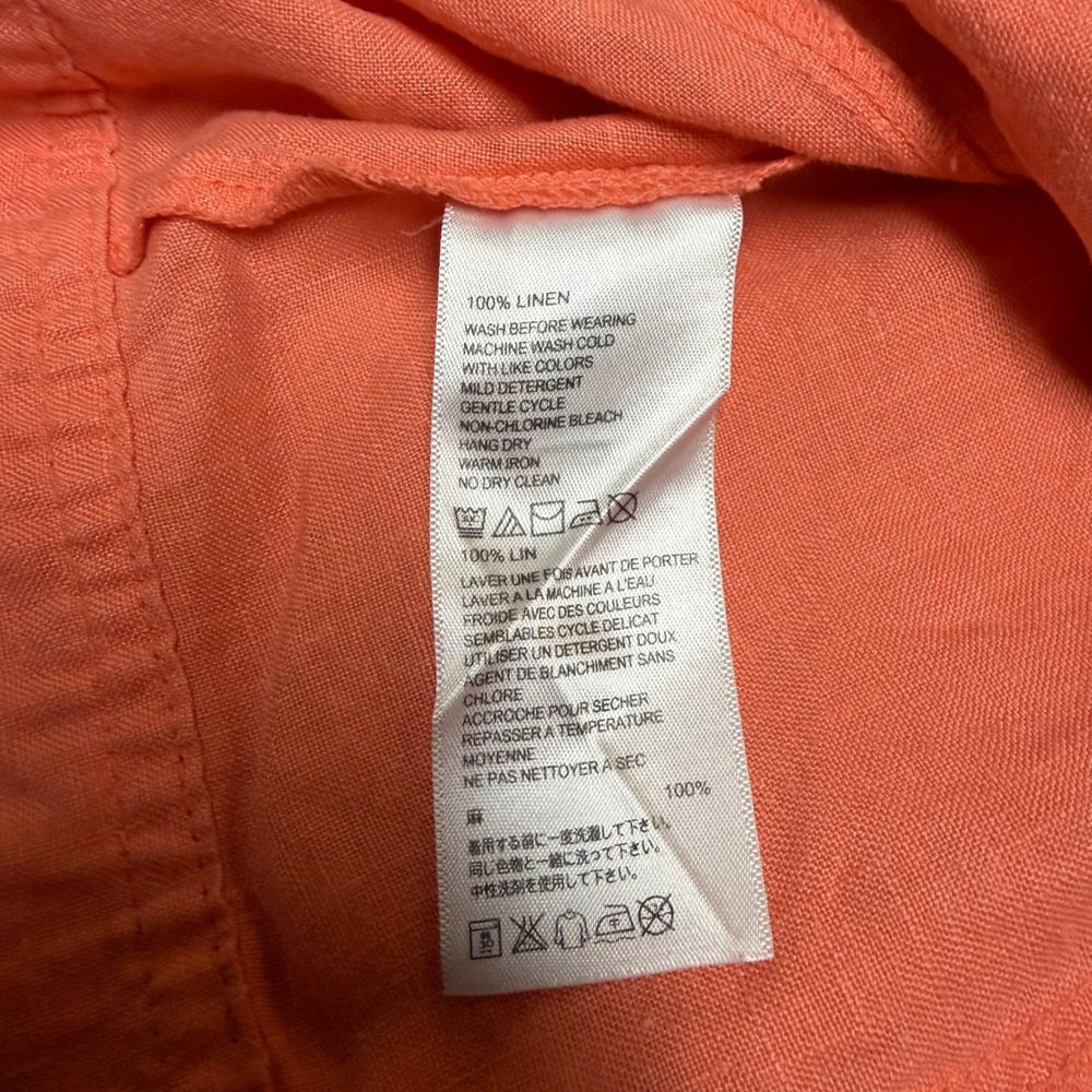 Tommy Bahama Womens Small Coral Orange 100% Linen Raw Hem Lightweight Jacket - Picture 4 of 6